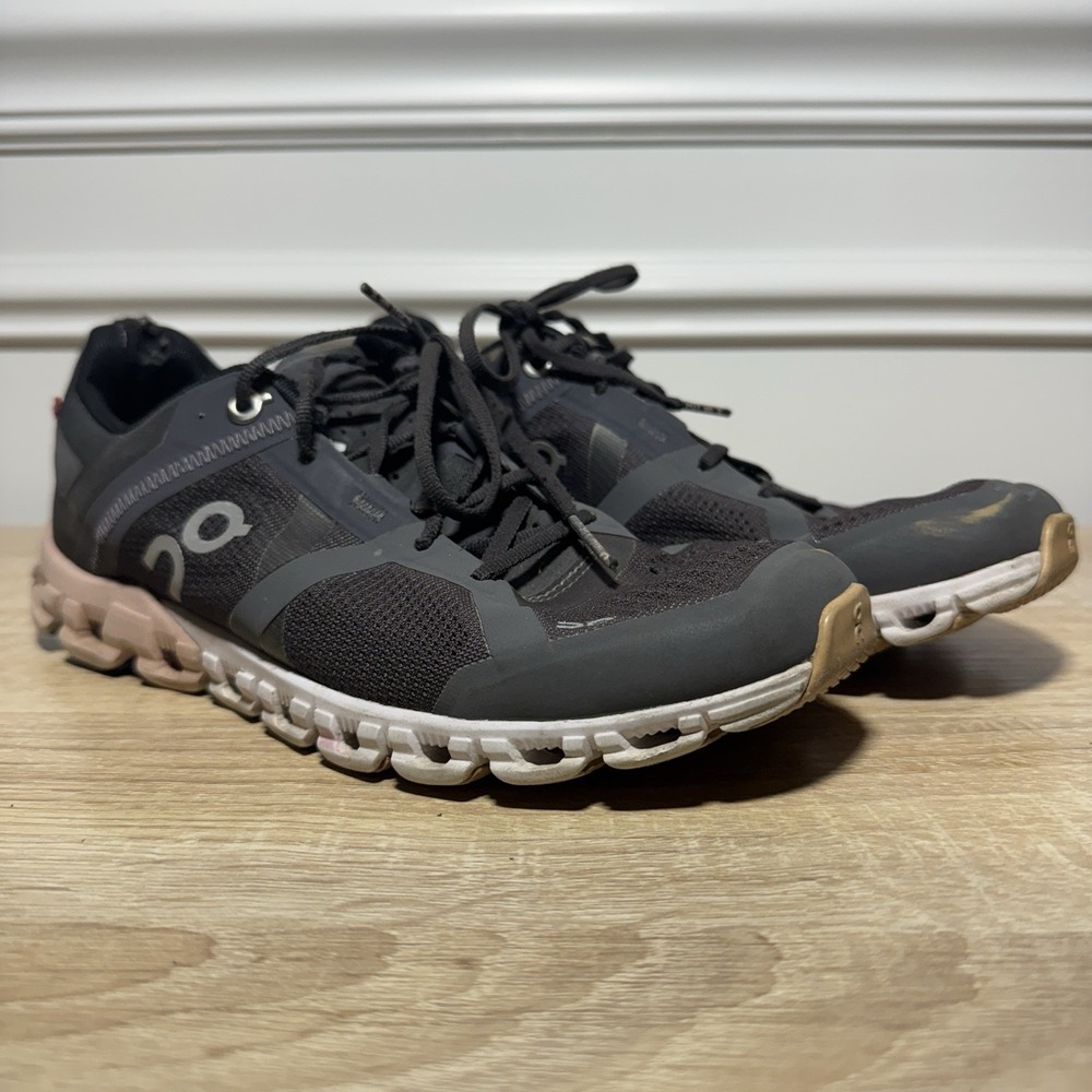 On CloudFlow Shoes Women's Size 6.5 OC Running Rock Rose‎ Gray Pink White